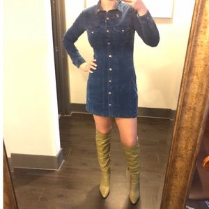 Zara TRF Corduroy Button Down Dress